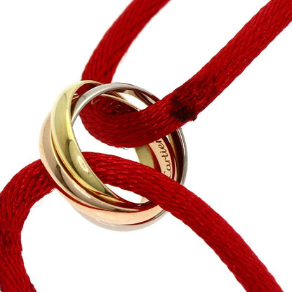 Cartier Trinity Red Cord Bracelet 18K Yellow Gold 18K Pink White