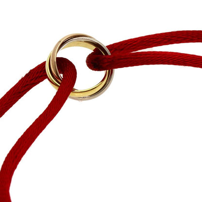 Cartier Trinity Red Cord Bracelet 18K Yellow Gold 18K Pink White