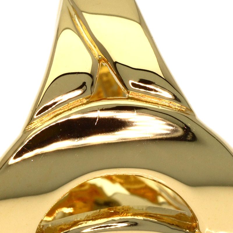 Celine Logo Double Circle Diamond Ring 18K Yellow Gold