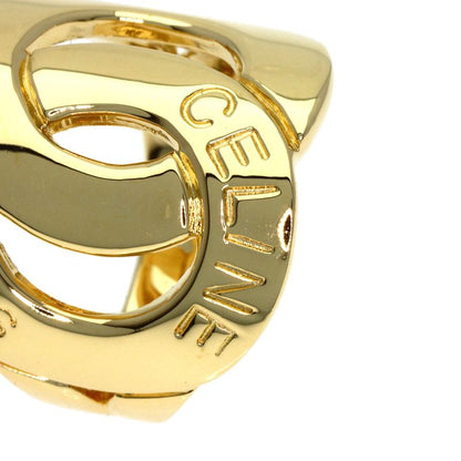 Celine Logo Double Circle Diamond Ring 18K Yellow Gold