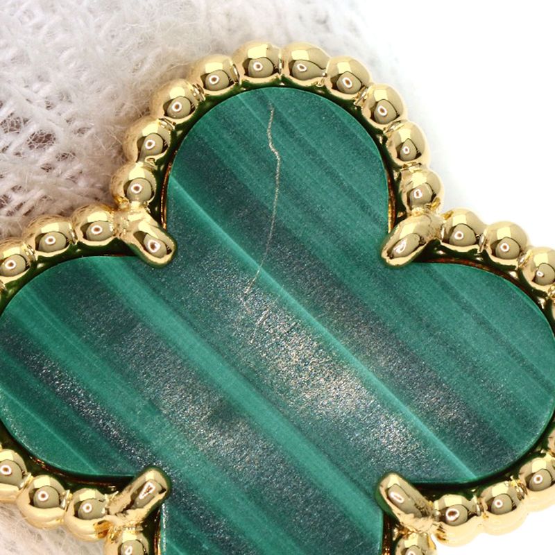 Van Cleef & Arpels Vintage Alhambra Malachite Earrings 18K