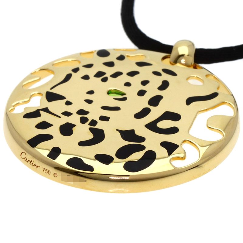 Cartier Panthere Pelage Tsavorite Necklace 18K Yellow Gold