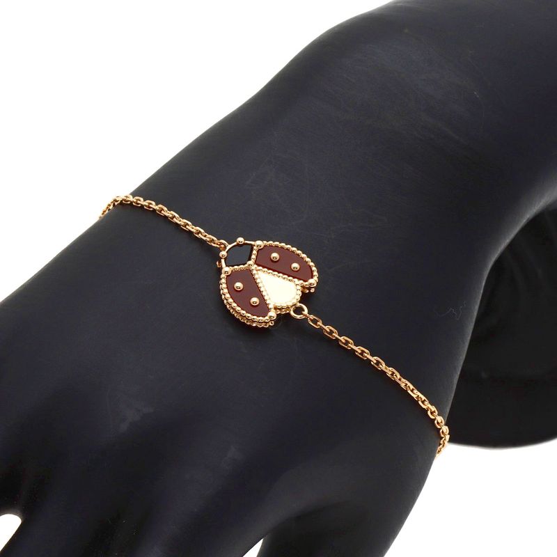 Van Cleef & Arpels Lucky Spring Open Wing Ladybug Onyx Bracelet