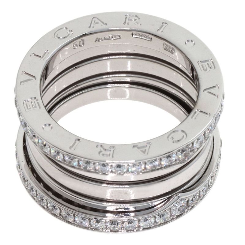 Bvlgari Band Diamond 50 Ring 18K White Gold
