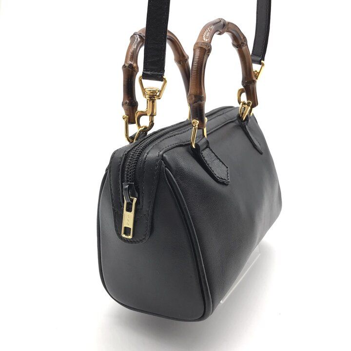 Gucci Bamboo Mini 2-Way Black Gold Purse