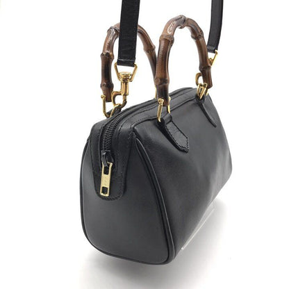 Gucci Bamboo Mini 2-Way Black Gold Purse