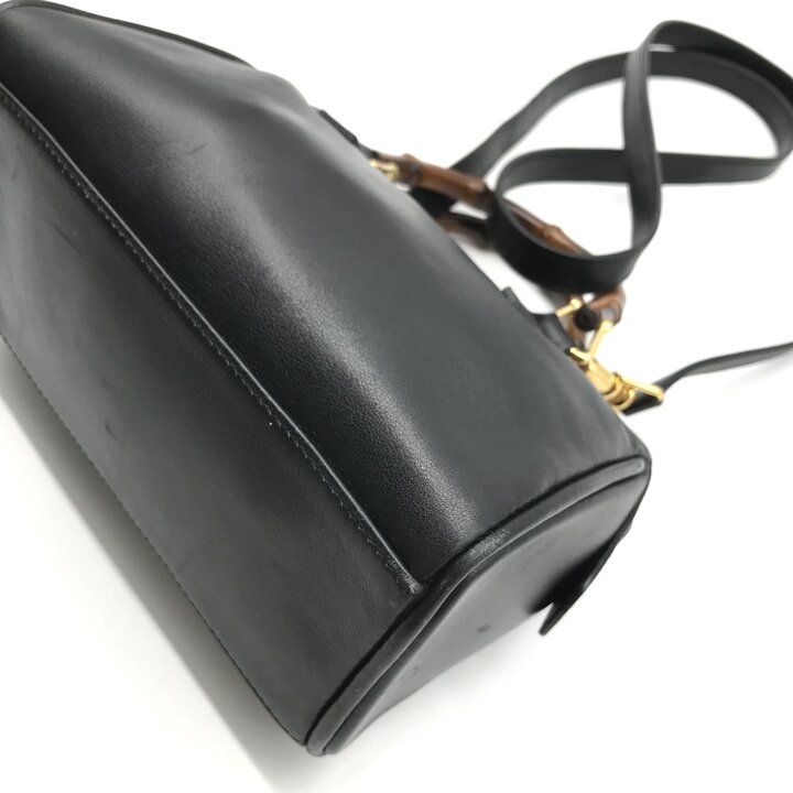 Gucci Bamboo Mini 2-Way Black Gold Purse