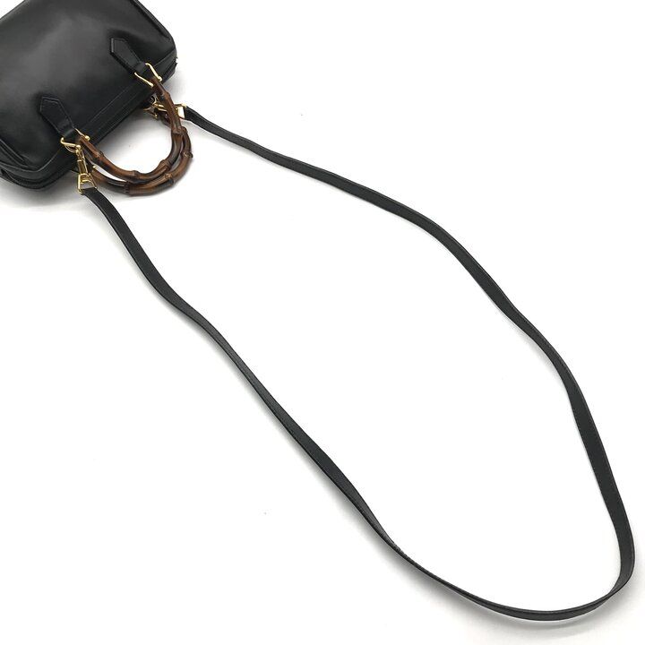 Gucci Bamboo Mini 2-Way Black Gold Purse