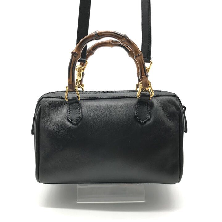 Gucci Bamboo Mini 2-Way Black Gold Purse