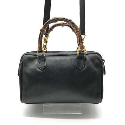 Gucci Bamboo Mini 2-Way Black Gold Purse