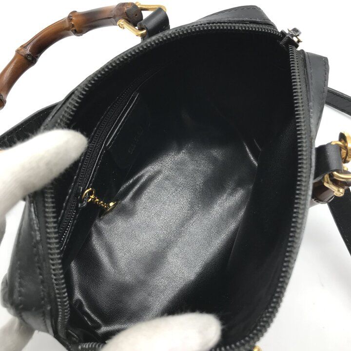 Gucci Bamboo Mini 2-Way Black Gold Purse