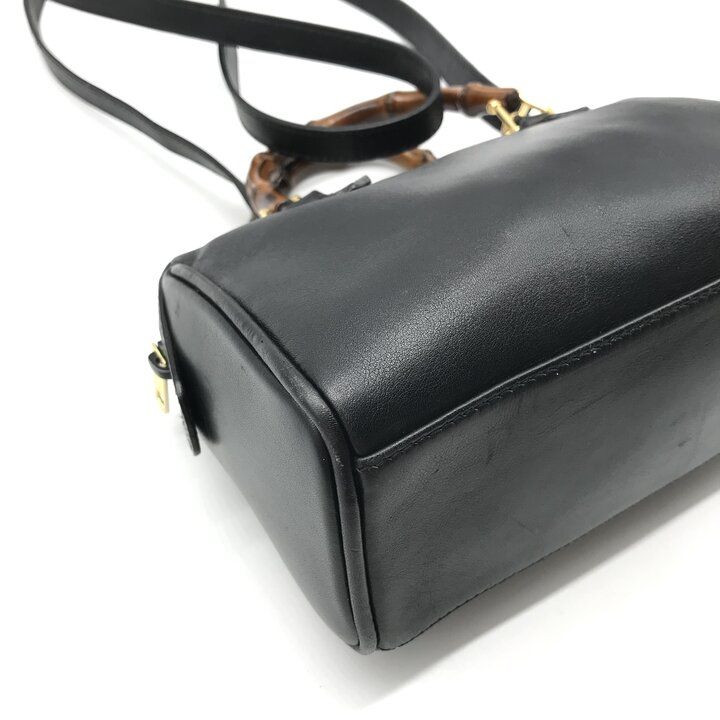 Gucci Bamboo Mini 2-Way Black Gold Purse