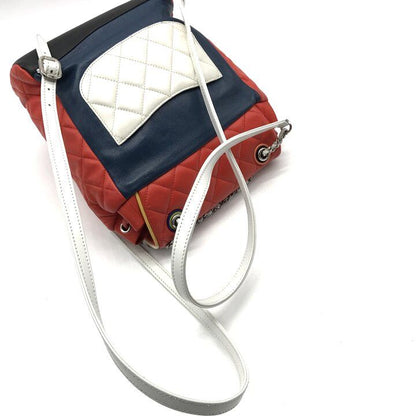 Chanel CC Logo Quilted Chain Lambskin Backpack Turnlock Multicolor