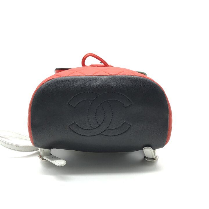 Chanel CC Logo Quilted Chain Lambskin Backpack Turnlock Multicolor