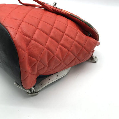 Chanel CC Logo Quilted Chain Lambskin Backpack Turnlock Multicolor