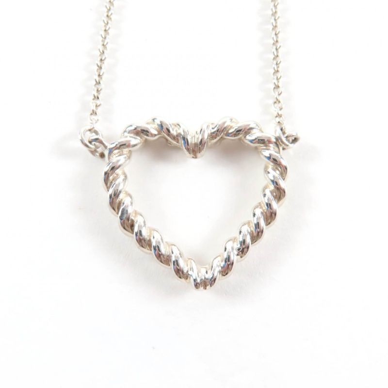 Tiffany & Co. 925 Heart Twist Necklace Pendant Silver