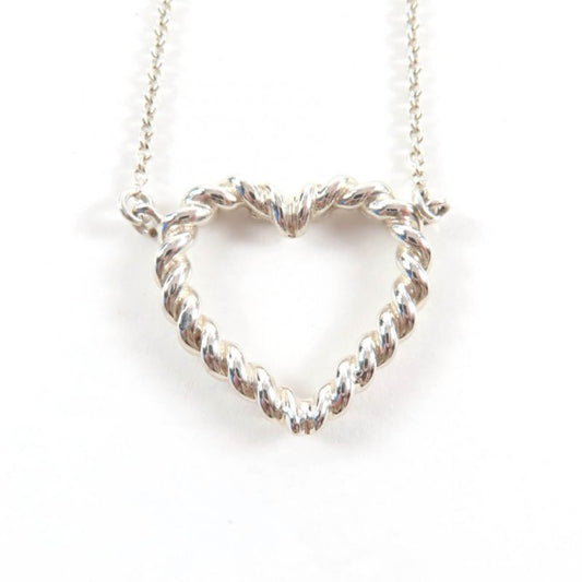 Tiffany & Co. 925 Heart Twist Necklace Pendant Silver