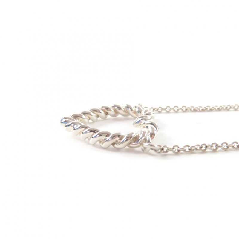 Tiffany & Co. 925 Heart Twist Necklace Pendant Silver