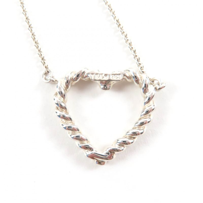Tiffany & Co. 925 Heart Twist Necklace Pendant Silver