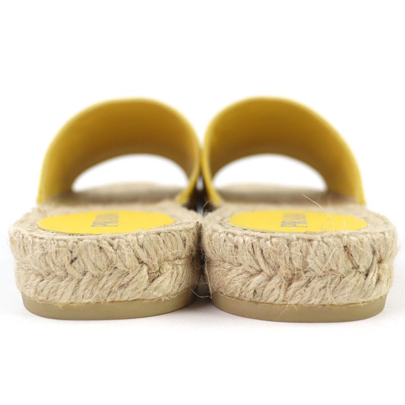 Prada Triangle Logo Canvas Espadrilles Flat Sandals Yellow 37