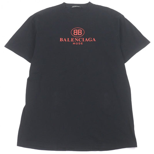 Balenciaga Cotton BB Logo Print Crew Neck Short Sleeve T-Shirt Cut