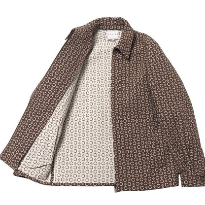 Celine Vintage C Macadam Jacket 36 Jacquard Zip Up Brown
