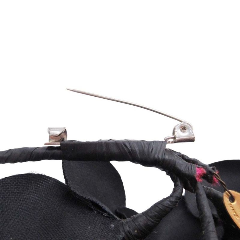 Chanel Triple Camellia Corsage Pin Brooch Formal Black