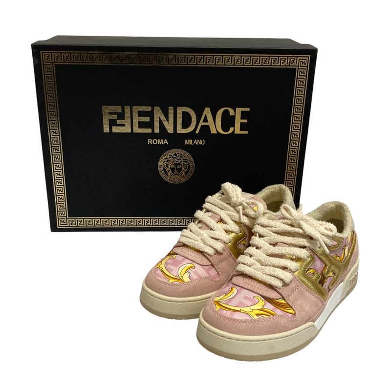 Fendi Fendace Baroque Zucca Print Sneakers 37