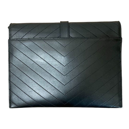 Saint Laurent Paris BO Monogram Cassandra Stitch Chain Shoulder Bag Black