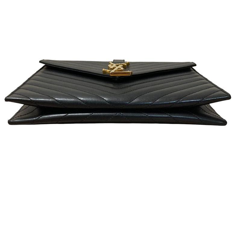 Saint Laurent Paris BO Monogram Cassandra Stitch Chain Shoulder Bag Black