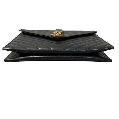 Saint Laurent Paris BO Monogram Cassandra Stitch Chain Shoulder Bag Black