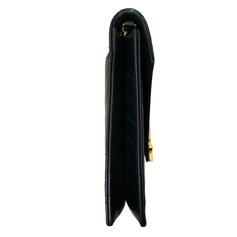 Saint Laurent Paris BO Monogram Cassandra Stitch Chain Shoulder Bag Black