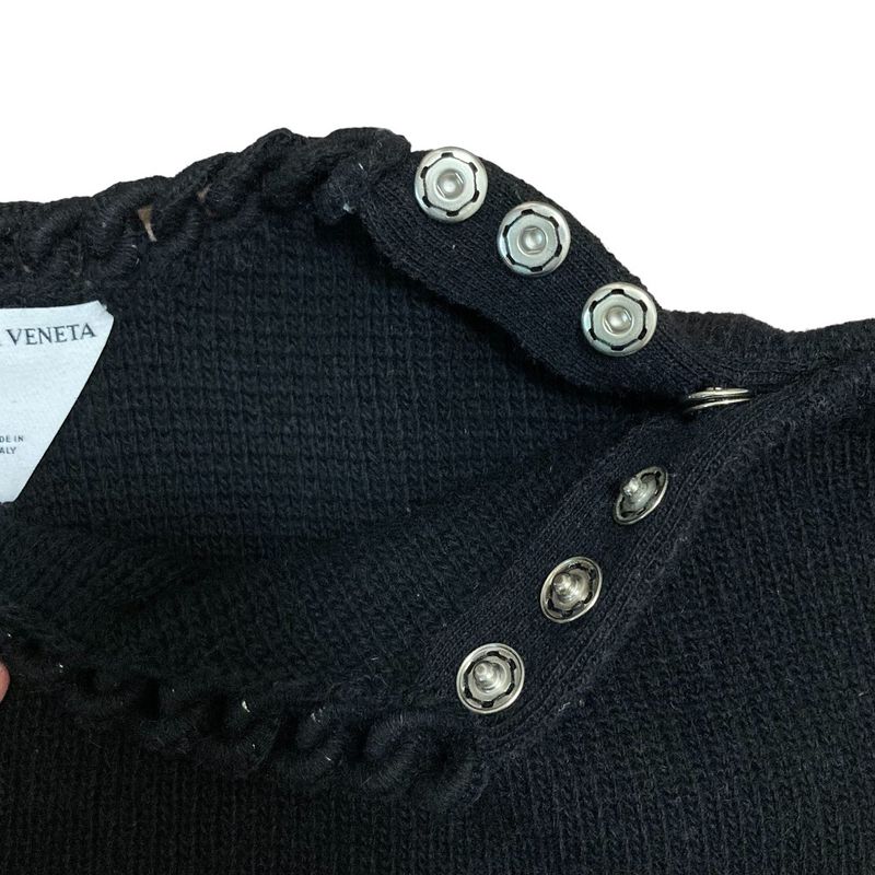 Bottega Veneta Chain Neck Wool Knit Sweater M Black
