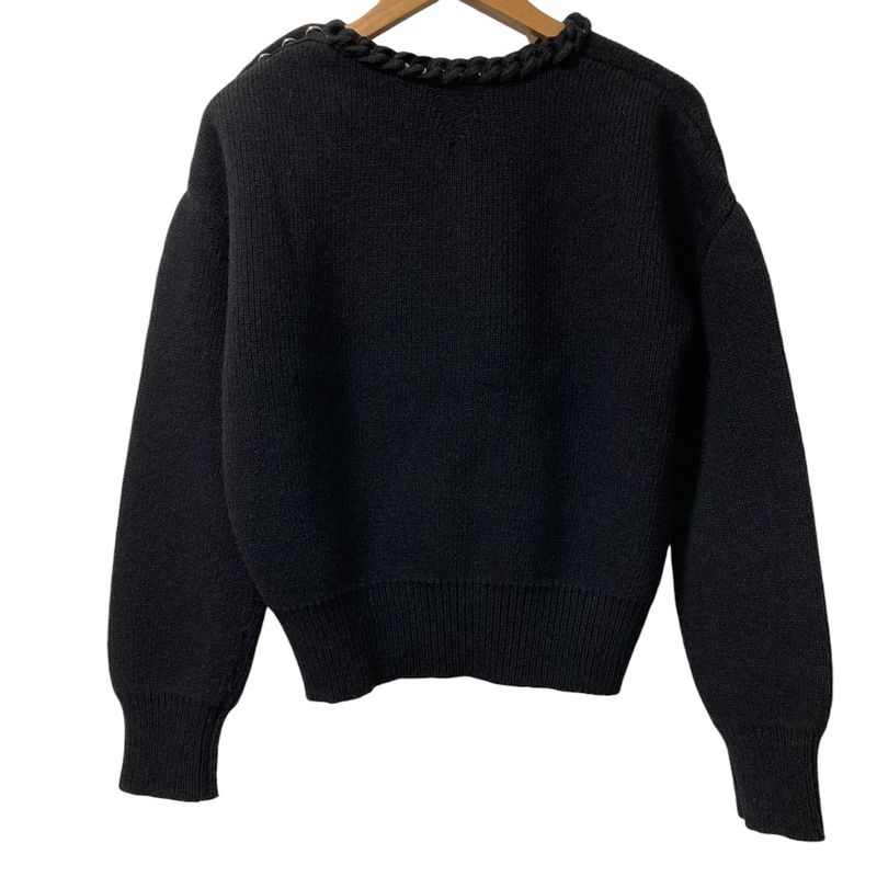 Bottega Veneta Chain Neck Wool Knit Sweater M Black