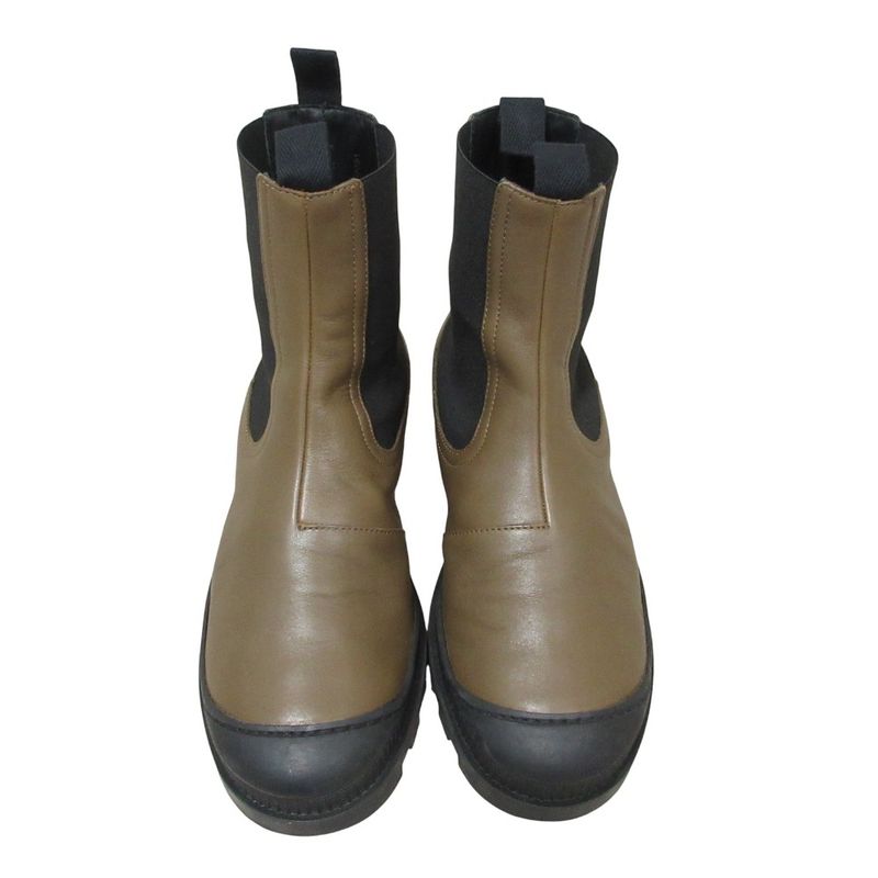 Loewe Leather Short Chelsea Boots 41 Khaki Black