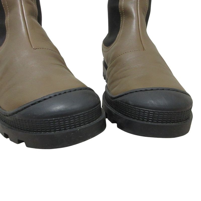 Loewe Leather Short Chelsea Boots 41 Khaki Black