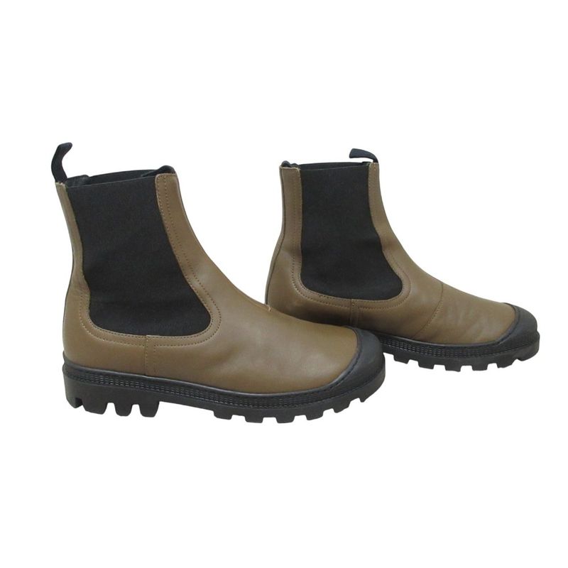 Loewe Leather Short Chelsea Boots 41 Khaki Black