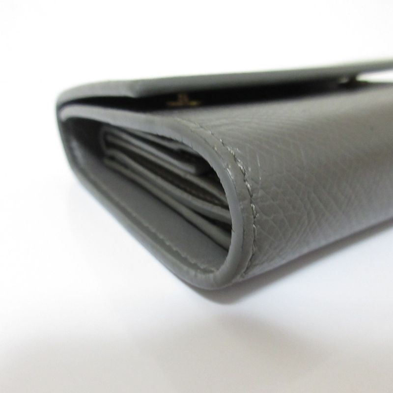 Celine Small Trifold Calfskin Compact Wallet Gray