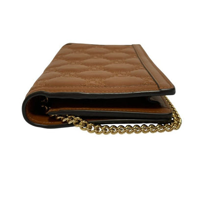 Gucci GG Matelasse Leather Chain Wallet Shoulder Bag Brown