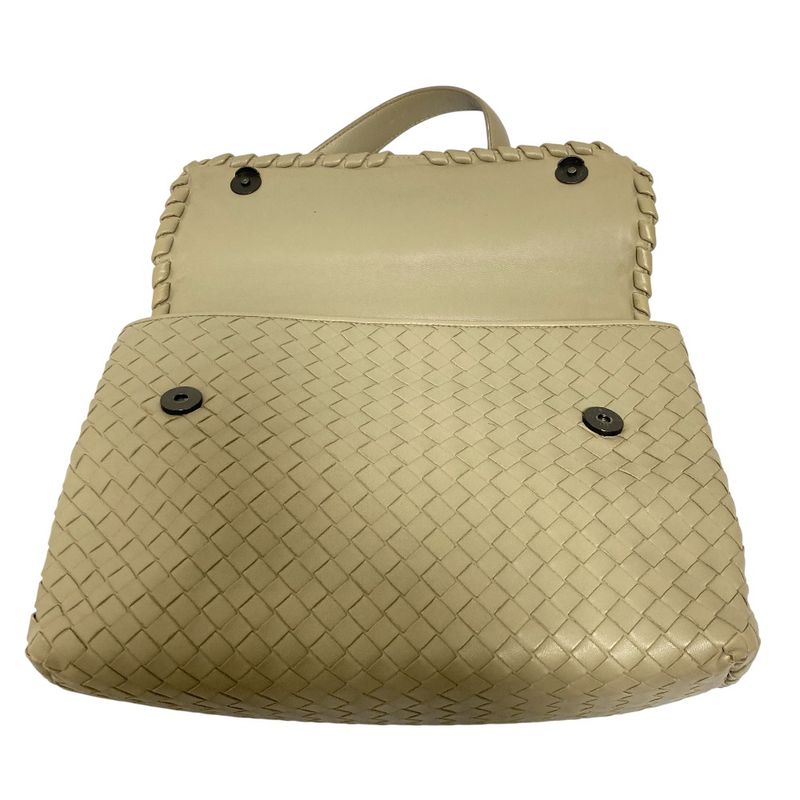 Bottega Veneta Olympia Intrecciato Chain Shoulder Bag Grey