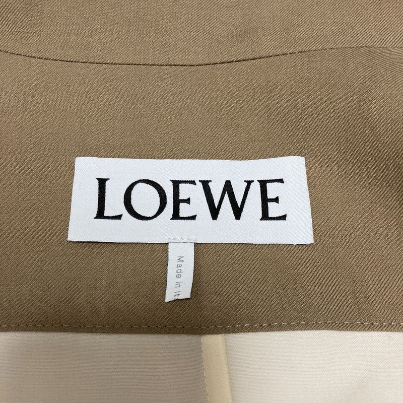 Loewe Two Tone Bi Material Waist Shirt Ring Long Coat 36