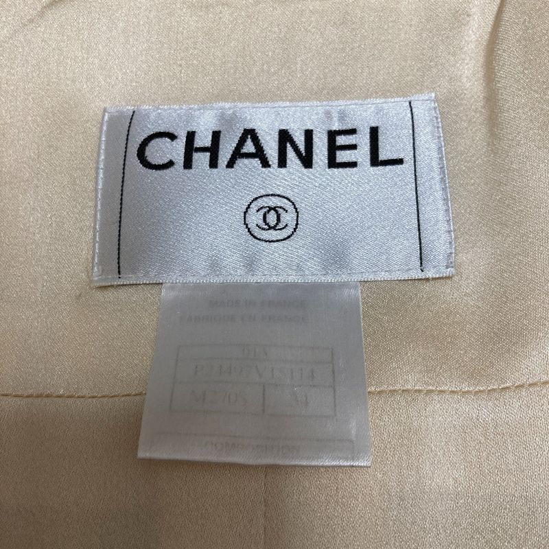 Chanel Tweed Coat with Corsage 34 Ivory