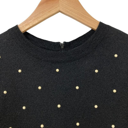Chanel Faux Pearl Mohair Cashmere Knit Dress 34 Black