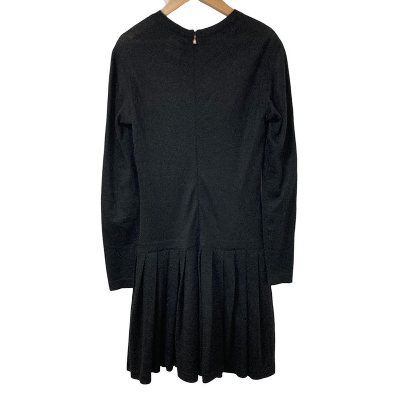 Chanel Faux Pearl Mohair Cashmere Knit Dress 34 Black