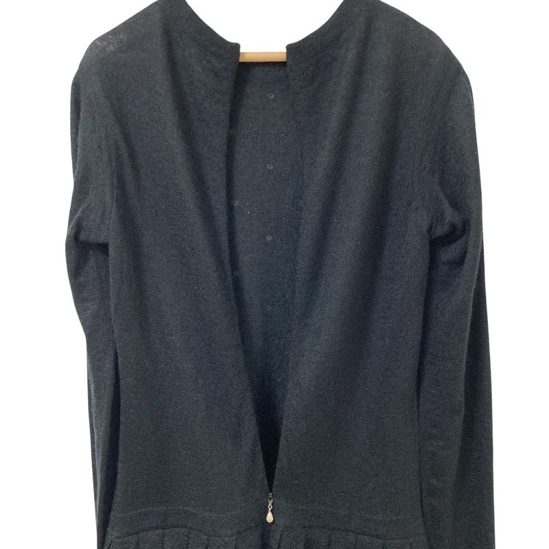 Chanel Faux Pearl Mohair Cashmere Knit Dress 34 Black