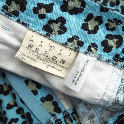 Fendi Pants 27 Cotton Blue-leopard Print