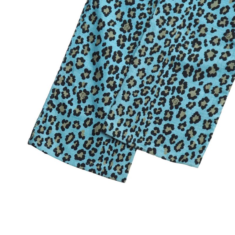 Fendi Pants 27 Cotton Blue-leopard Print