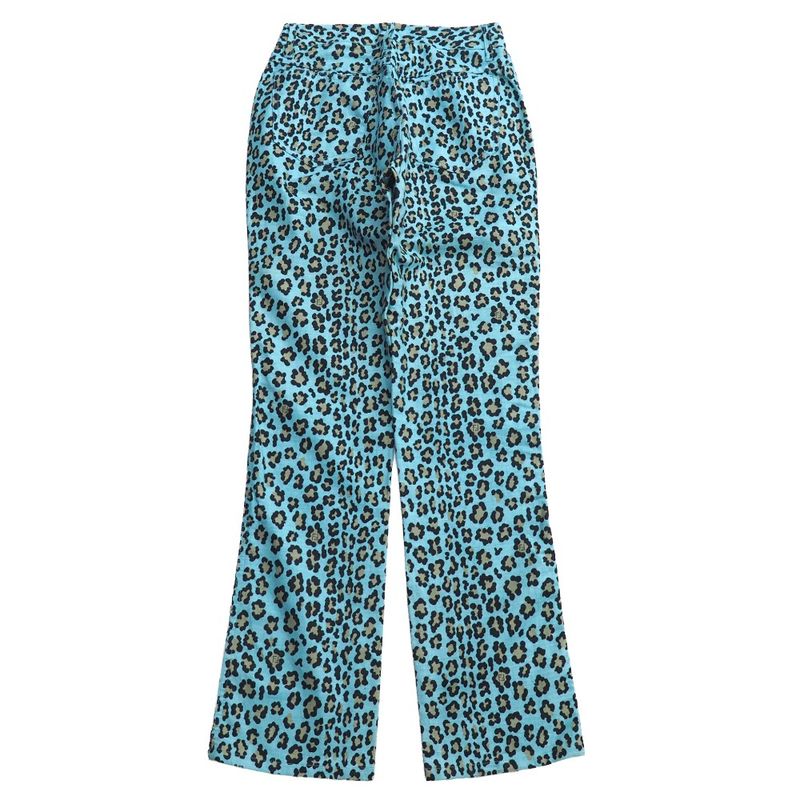 Fendi Pants 27 Cotton Blue-leopard Print