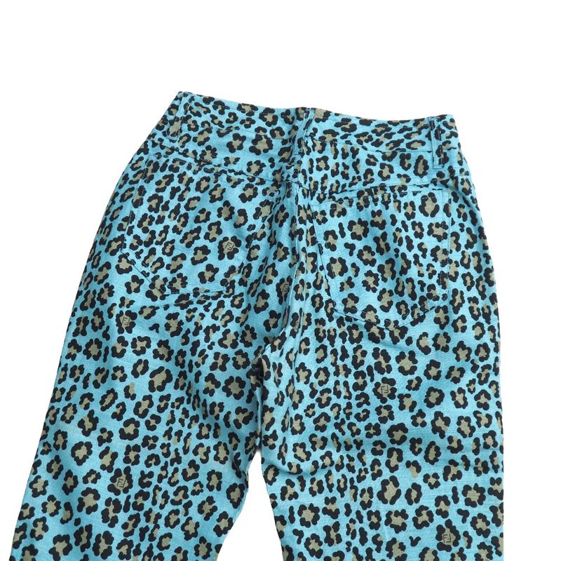 Fendi Pants 27 Cotton Blue-leopard Print