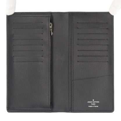 Louis Vuitton Portefeuille Brother Taiga Wallet Leather Black Noir Black